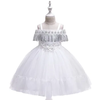 Kokybės Mergaitė Princesė Suknelė Gėlių Vestuvės Dress Gimtadienio Net Gazas Suknelė Suspender Lankas Princess Tutu Suknelė
