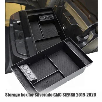Konsolė Laikymo Dėžutė Chevy Silverado GMC SIERRA 2019-2020 Laikymo Dėžutė su Porankiu Monetos Kortelės Saulės Akiniai Lauke Erdvę