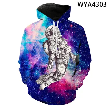 Kosmoso Galaxy Astronautas 3D Hoodies Vyrų, Moterų, Vaikų Visatos Spausdinti Žvaigždė Danguje Berniukas Mergaitė Vaikai Megztinis Mados Streetwear Kailis Viršūnės