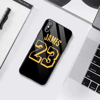 Krepšinio Jordanija 23 Karalius Telefono dėklas Grūdintas stiklas iphone 6 6S 7 8 plus X XS XR 11 12 mini PRO MAX