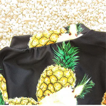 KŪDIKIŲ mergaičių mielas ananasų spausdinti maudymosi kostiumėliai, jumpsAuit ilgomis rankovėmis plaukimo drabužiai anti-saulės, maudymosi kostiumėlį, maudymosi kostiumą, 1-10Y
