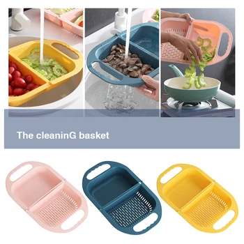 Kūrybos išardomi nutekėjimo krepšelį vaisių puodą plauti vaisius namų ūkių vaisių krepšelis plastiko daržovių krepšelis virtuvės kriauklė