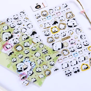 Kūrybos Plokščių Kawaii Panda Gilding Dekoratyviniai Lipdukai, Lipnios Etiketės Scrapbooking 