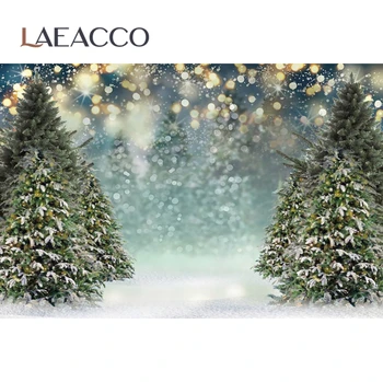 Laeacco Žiemos Pilies Sniego Backdrops Fotografijos Kalėdų Eglutė Pritaikyti Naujagimiui Photocall Fone fotostudija