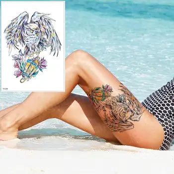 Laikinos tatuiruotės moterys, kojos pečių tatuiruotės rose ir snake tatuiruotės netikrą vandens perdavimo tatuiruotė akvarelė kūno menas šlaunies tatto