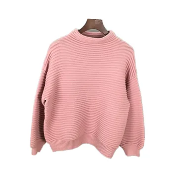 Laisvas puloveriai trikotažas padaryti be pamušalo drabužiu joker moterų 2020 m. han edition hablo-burbulas rankovėmis palaidinė