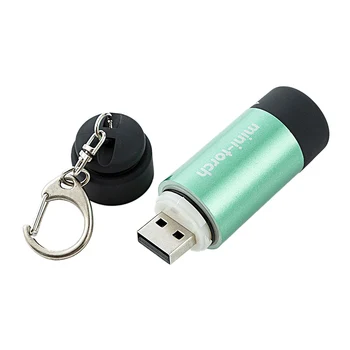Lauko Portable LED Žibintuvėlis Šviesos Su USB Įkrovimo Mini Žibintuvėlis Super Šviesus Žiedas raktams