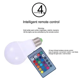LED Lempos, RGB LED Lemputė E27 RGB Pritemdomi Ampulä-Smart Šviesos Prožektorius stalinės Lempos Su Nuotolinio Valdymo Namų Dekoro Šviesos
