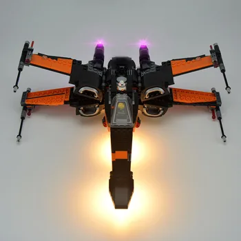 LED Pastato Blokas, USB Šviesos Priedų Rinkinys, skirtas Poe X-Wing Fighter 75102 (Tik LED Šviesos, be Bloko Komplektą)