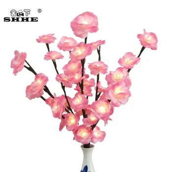 LED Rožių Žiedų Pasakų Filialas Gėlių, Šviesos, Dirbtinių Šakelė 50CM Apšviesta Gėlių Šviesos Namuose Šalis Vestuvių Flores Artificiales