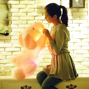 LED Šviesos Mielas Meškiukas Šuo Lėlės Kūrybos Šviesos Pliušiniai Žaislai Spalvinga Pagalvę Namų Puošybai Kalėdų, Valentino Dienos Dovanų