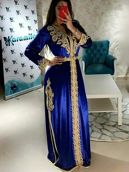 LORIE Maroko kaftan Vakaro Suknelės Royal Blue Alžyro Apranga Duobute Moterys Šalis Dėvėti Oficialią Chalatai Caftan Dress Plius Dydis