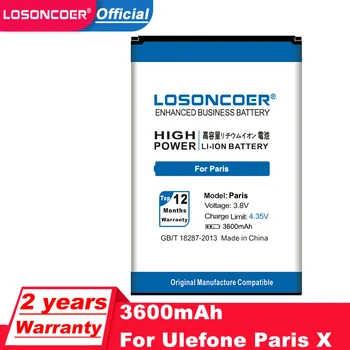 LOSONCOER Naujas 3600mAh Už Ulefone Paryžiaus X Smart Mobilųjį Telefoną+ Nemokamas Pristatymas Sekimo Numerį+ Sandėlyje