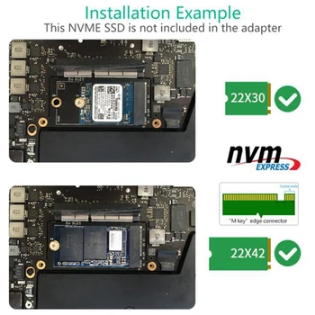 M. 2 NGFF M-Key NVME SSD Konvertuoti Kortelę, Tinka Pro 2016 2017 13 COLIŲ A1708 A1707 A1706
