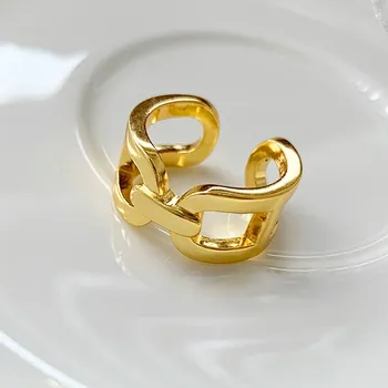 Mados Aukso Žiedus Moterims Užraktas Grandinės Kūrybos Sidabro Žiedas Prabanga, Asmenybės Reguliuojamas Atidarymo Vestuvių Papuošalai Dovana Madinga