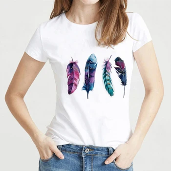 Mados Gėlių, Augalų Vasaros Moterų Drabužiai Spausdinti Marškinėliai Moteriška Marškinėlius Moterims Tee Viršuje Grafinis Kawaii Camisas Mujer Tees T-shirt