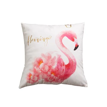 Mados namų dec flamingo pagalvėlių apvalkalus 45*45cm nr. vidinis golden karšto štampavimo rožinė namų pagalvėlių apvalkalus kėdė X37