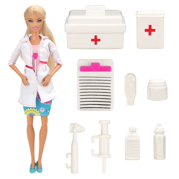 Mados Rankų darbo 10 Elementų/daug Lėlės Priedai Atsitiktiniai Vaikams, Žaislai, Gydytojas Žaisti Žaidimą Lagaminą Komplektai Barbie Geriausias 