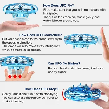 Magic Ranka UFO skrendančių Orlaivių Drone Žaislus, Elektros, Elektroninių Žaislų LED Mini Indukcijos Drone UFO žaislai Vaikams Kalėdų Dovanos Brithday