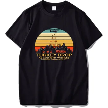 Medvilnės Padėkos Dieną Marškinėliai Turkija Lašas Juokinga Marškinėlius Medvilnės ES ir JAV Dydžio Kietas Viršūnes
