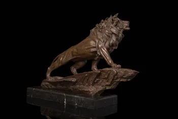 Menai, Amatai, Vario Ir Bronzos Skulptūra Liūtas Karalius Didžiulis Statula Metalo Amatų Gyvūnų Liūtai Drožyba Viešbutis Apdaila