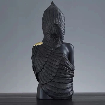 [MGT] Nordic black pobūdžio apdailos erelis ir vyras dervos skulptūra kambarį tyrimas šviesos prabangių baldų apdailos