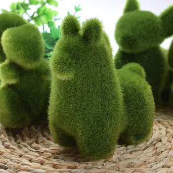 Mielas Gyvūnų Formos Modeliavimas Žalia Žolė Papuošalai Emulational Žaliųjų Augalų Bonsai Žolės Gyvūnų Dekoracija Sode