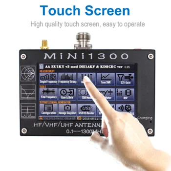MINI1300 SWR Matuoklis 4.3 TFT LCD Counter Vektoriaus Tinklo, Pilnas Juosta HF VHF UHF Testeriai 0.1-1300MHz Nešiojamų Antenos Analizatorius