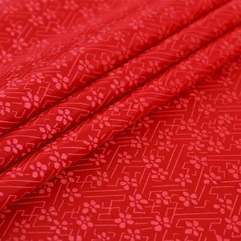 Modelio satino brokatas žakardiniai audiniai dizaineris raudona moterų aprangos siuvimo siūlėmis už cheongsam kimono 