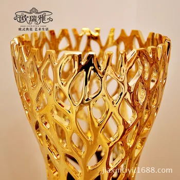 Modernus C Kūrybos kambarį grindų, keramikos vaza auksinius papuošalus elegantiškas prabangos kriaušė