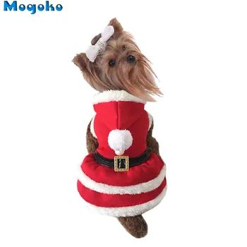 Mogoko 1pc šunelis Santa Claus Hoodie Suknelė, Kostiumas Šuniuką Kalėdų Žiemos Drabužių Drabužiai Yra M / L Dydžio Pasirinktinai
