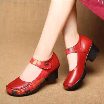Moterys, butai, natūralios odos batai vasaros mados atsitiktinis patogiai moterų batai kietas nėriniai-up batai moteris, moteris, ponios batai