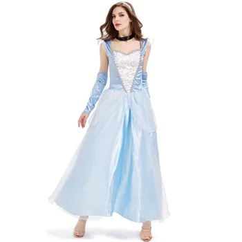 Moterų Cosplay Suknelė Karalienė, Princesė Kokteilis Suknelė, Kostiumas Elsa Suknelės Mėlyna Bling Sniego 2020 Naują Atvykimo