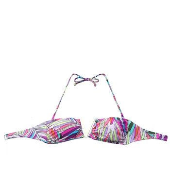 Moterų maudymosi kostiumėlį Bikini Biquini Spausdinimo Pink Gėlių Bikini Komplektas flouncing Brazilijos Mergina, maudymosi Kostiumėliai, Maudymosi Kostiumą Maillot De Bain