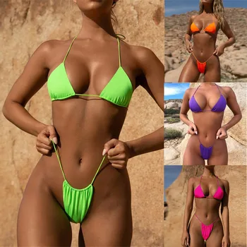 Moterų Plaukimo Kostiumas Seksualus Micro Thong Bikini maudymosi kostiumėlį, maudymosi Kostiumėliai Moterims, Maudymosi Kostiumai Viršuje Su High Waisted Apačioje Bikini Komplektas