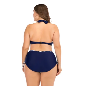 Moterų Plius Dydis Spausdinti Dryžuotas Padalinta maudymosi kostiumėlį Paplūdimio Bikini maudymosi kostiumėlį Biquinis Feminino 2020 Seksualus Bikini Komplektas