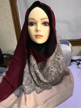 Musulmonų hijab šalikas naujas hijab 2018 moterų skara aukštos kokybės vadovas rait moterų Patterened Hijabs 02