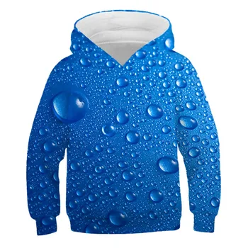 Mėlyna 3D Vandens Lašeliais, Spausdinimo hoodies Berniukų, Mergaičių 2020 M. visiškai Nauja, ilgomis Rankovėmis puloveriai vaikų Harajuku Atsitiktinis mados hoodies