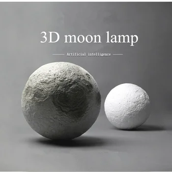 Mėnulis Žibintas 3D Spausdinimo Įkrovimo Šviesos Spalvinga Keisti Touch Usb Led Nakties Šviesos Namų Dekoro Kūrybos Dovana vaikams, Miegamojo