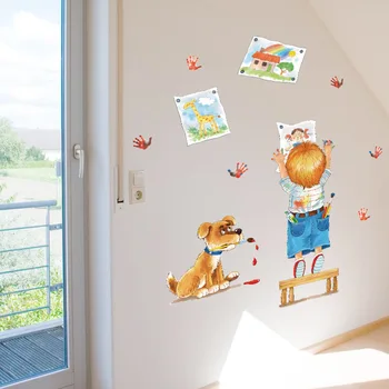 Namų kūrybos nuimamas meno vaikų kambarį miegamojo sienos lipdukas PVC nuimamas