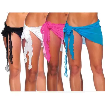 Nauja Siunta Minkštas Šifono Moterų Sexy Wrap Pareo Suknelė Sarongas Paplūdimio Bikini Maudymosi Kostiumai Padengti Iki Šalikas Kietas Vasaros Atostogų Danga-Ups