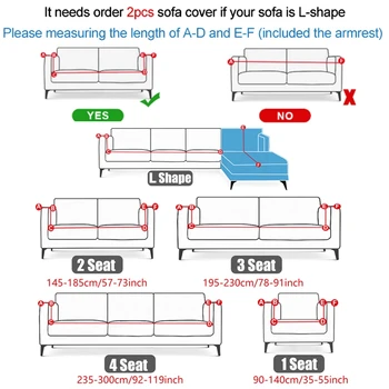 Nauja Sofa Cover Ruožas Kampe Sėdynės Sofos Padengti Universalus Dangtelis Kambarį Elastinga Spandex Slipcover,L Formos, reikia pirkti 2vnt