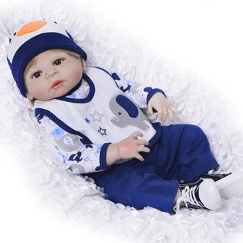 Naujagimio Lėlės 23 Colių Full Silikono Kūno Reborn Baby Doll Žaislas Berniukas 57 cm Realistiškas Kūdikių Lėlės Nekilnojamojo Gimęs Kūdikis Gimtadienio Dovanos
