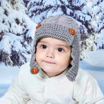 Naujagimis Kūdikis, Vaikas Megzti Skrybėlę Mielas Minkštas Šiltas Kūdikių Berniukų, Mergaičių Bžūp Vaikams 2020 M. Žiemos Galvos Drabužių Priedų Ausies Apsaugoti
