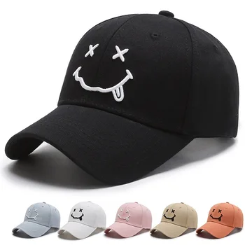 Naujas atvykimo pavasarį, vasarą pora skrybėlės mados šypsosi beisbolo kepuraitę siuvinėjimo skrybėlę vyrų ir moterų UV apsauga skrybėlę gorras