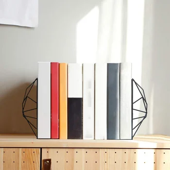 Naujas Retro Stiliaus Geometrinis Bookends Dekoratyvinis Geležies Knygų Kamščiai, Skirti Namų Biuro Unikali Knyga Lentynoje, Namų Puošybai