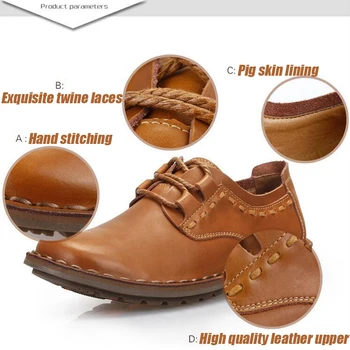 Naujas Vyrų Atsitiktinis verslo batai vyrų nėriniai-up batai natūralios odos vyriški Kvėpuojantis laisvalaikio bateliai neslidžiais rankų darbo 0306