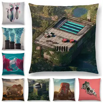 Naujausia 3d Spausdinimo Ryškiai Spalvinga Pasaulio Nuostabi Gamta Pagalvėlė Padengti Sofa Mesti Pagalvės užvalkalą