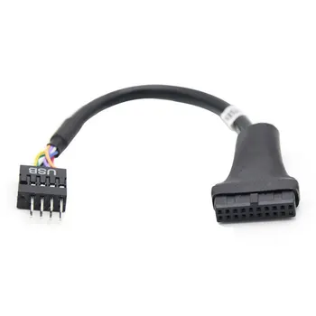 Nauji Karšto USB 3.0 20-Pin motininės Plokštės Antraštė Moterų USB 2.0 9-Pin Male Kabelio su Adapteriu 1PC