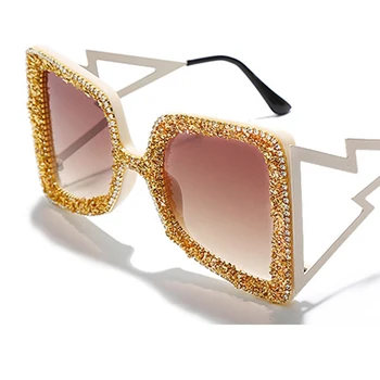 Negabaritinių drugelis kristalų akiniai nuo saulės moterims 2020 Mados Saulės Akiniai moterų Didelis rėmas Aikštėje Gradientas akinius Oculos